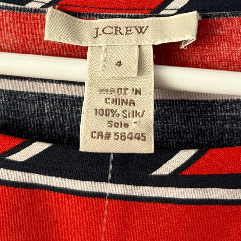 J Crew Silk Gondola Striped Short Sleeve Top Size 4